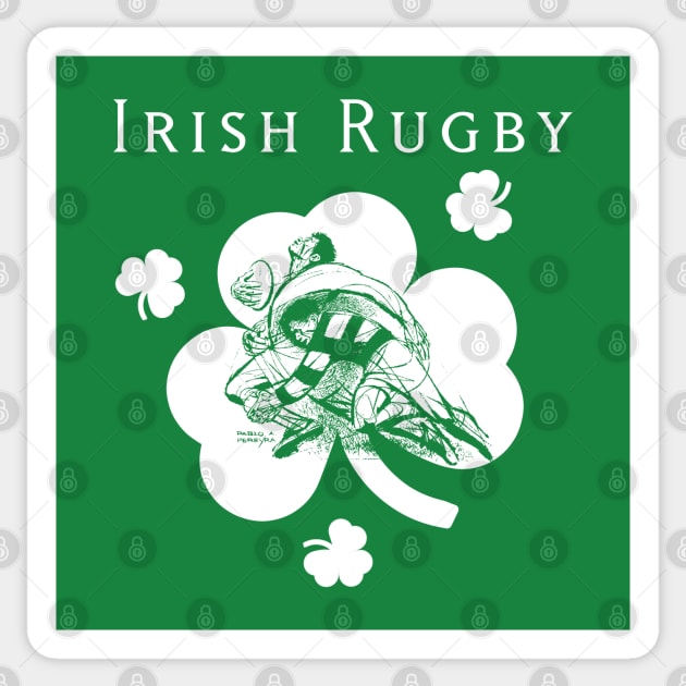 Irish Rugby by PPereyra Sticker by Pablo Pereyra Art
